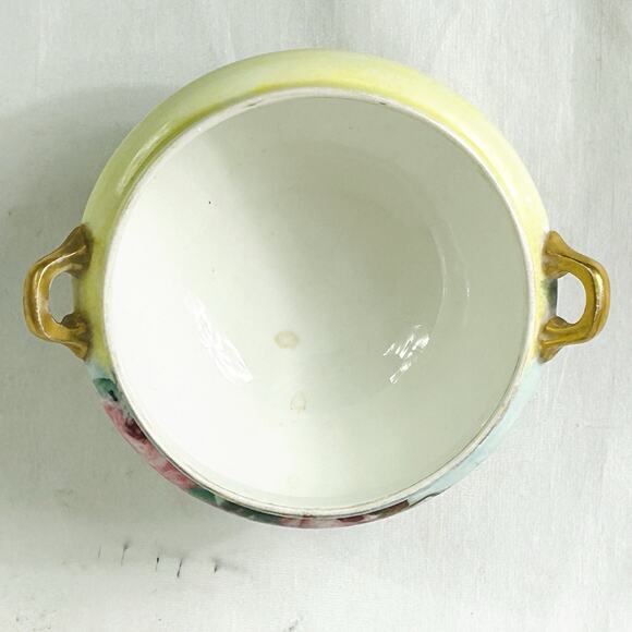 Vtg GDA Limoges France Gold Gilt Footed Porcelain Powder Dresser Jar Trinket Box - Picture 7 of 13